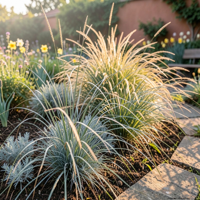 Piante eleganti con foglie lunghe e sottili per il design del giardino 
