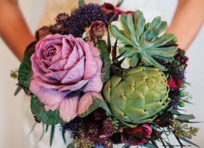 Buquê de noiva DIY exclusivo:arranjos de vegetais e ervas 