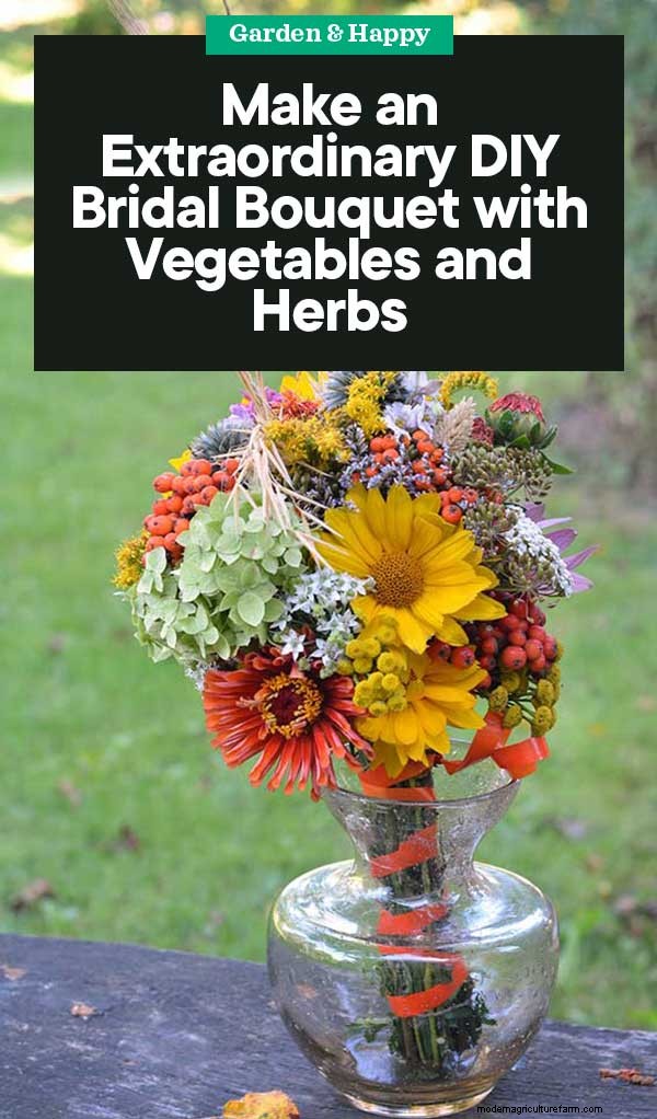 Buquê de noiva DIY exclusivo:arranjos de vegetais e ervas 