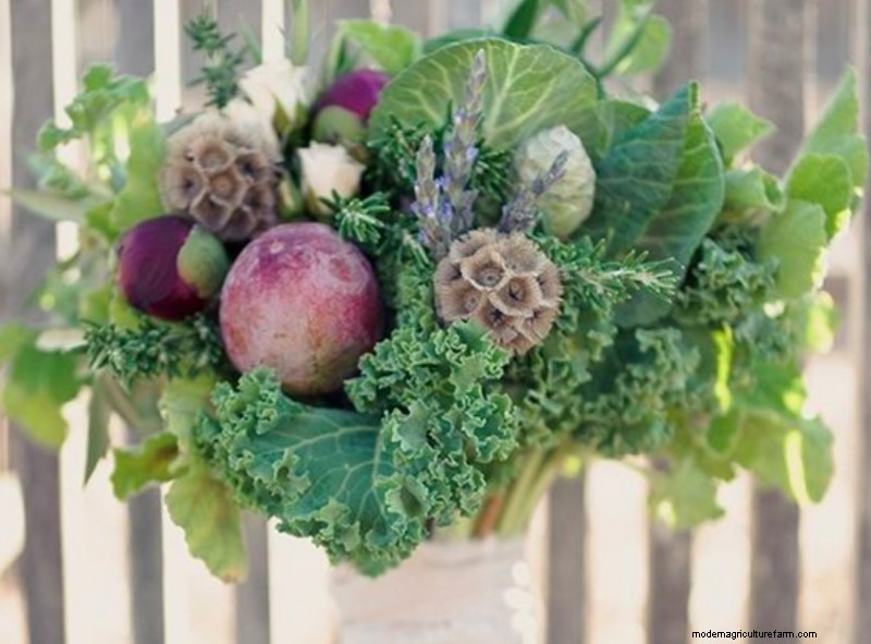 Buquê de noiva DIY exclusivo:arranjos de vegetais e ervas 